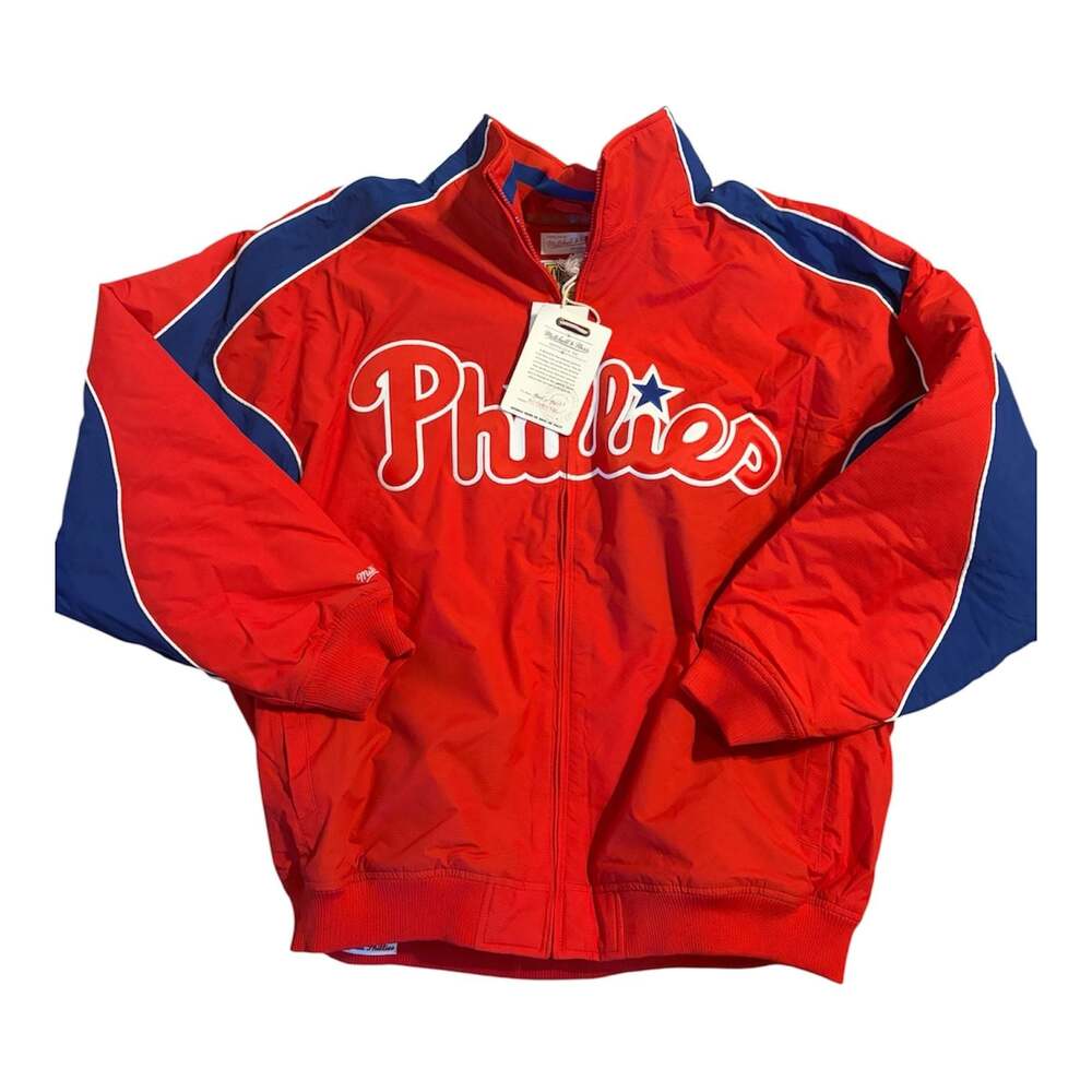 Mitchell & Ness Philadelphia Phillies MLB Scarlet Full-Zip Jacket Cooperstown Co